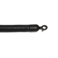 4" Black Naugahyde Rope W/ Polished Chrome Snap Hooks